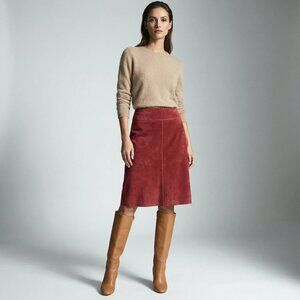 Vtg. Suede Skirt Rust by Charlotte Rouse Size 8 NWT